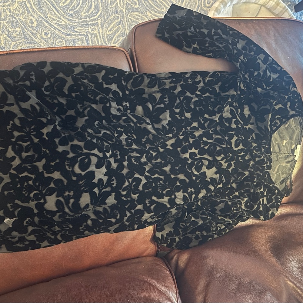 Garnet Hill Black Textured Dress